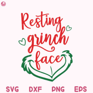 Resting Grinch Face Head Svg, Christmas Resting Grinch Face