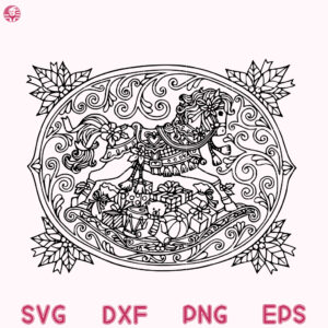 Rocking Horse Christmas Svg, Horse Mandala, Horse Zentagle
