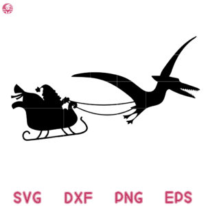 Santa Dinosaur Svg, Christmas Flying Dinosaur Svg, Funny Santa Claus Svg