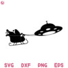 Santa And Ufo Svg, Christmas Ufo Svg, Funny And Sarcastic Santa Sleigh Svg