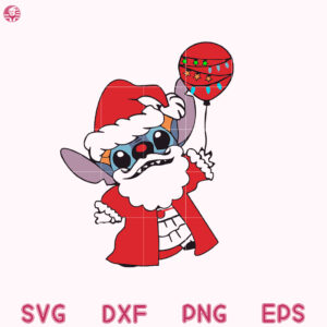 Stitch Balloon Christmas Svg, Santa Pennywise, Stitch Balloon Christmas