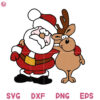 Santa Hugs Reindeer Friend Svg Christmas Friend Svg Santa Friend Svg