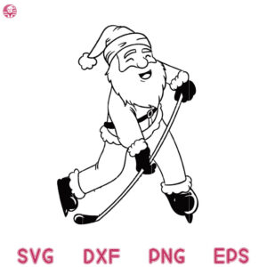 Santa Ice Hockey Svg, Christmas Hockey Svg, Hockey Santa Svg