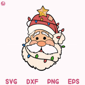 Santa Light Head Svg, Santa Light Svg, Santa Cut File Christmas Svg