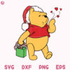Santa Pooh Holding Christmas Candy Svg Pooh Christmas Cute Svg Santa Pooh Svg