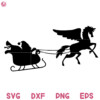 Santa Unicorn Svg, Christmas Unicorn And Santa Svg, Funny Santa Sleigh Svg