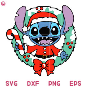 Stitch With Christmas Svg, Stitch Santa Light Baby Cute Svg