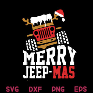 Merry Jeep Mas Svg, Reindeer Santa Car Svg, Christmas Car Svg
