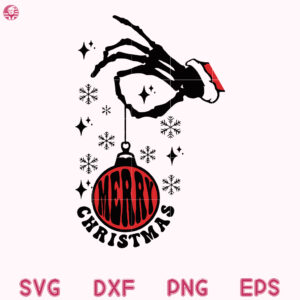 Skeleton Merry Christmas Bell Svg, Merry Christmas Bell