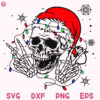 Skull Christmas Santa Lights Svg Skeleton Head Clipart Svg Merry Christmas Cut File Svg