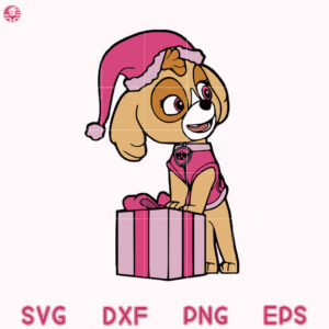 Skye Paw Patrol Christmas Svg, Skye Santa Hat Svg, Christmas Paw Patrol Svg