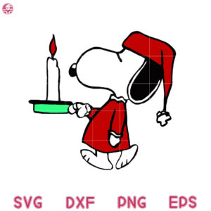 Snoopy Holding Christmas Candles Svg, Cute Snoopy Svg, Funny Christmas Svg