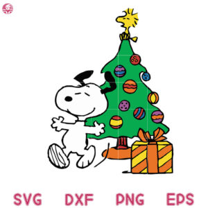 Snoopy Tree Box Christmas SVG, Snoopy Tree Christmas SVG, Snoopy Merry Christmas SVG