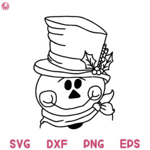 Snowman Christmas Svg, Cute Snowman Face Svg, Man Face Christmas Snow Svg