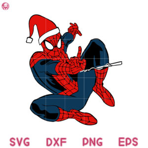 Spiderman Christmas Svg, Spiderman Santa Hat Svg