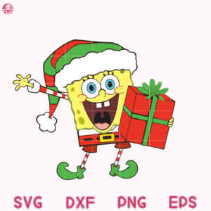 Spongebob Santa Standee Svg, Spongebob Christmas, Spongebob Santa