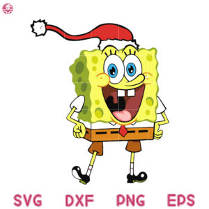 Spongebob Smile Svg, Santa Christmas Svg, Spongebob Hat Santa Svg