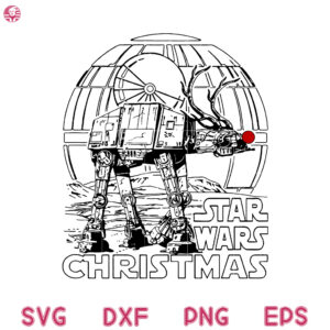 Star War Christmas Box Gift Xmas Svg, Christmas Holiday Box Gift Svg