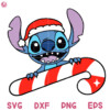 Stitch Christmas Candy Peeking Svg