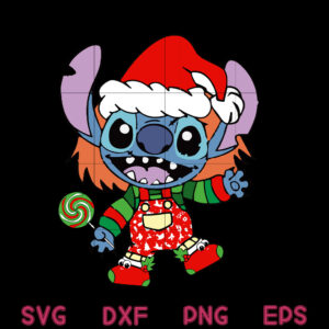 Stitch Chucky Hat Santa Svg, Chucky Hat Christmas, Chucky Stitch