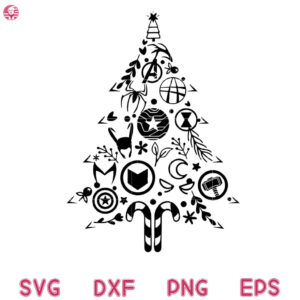 Superhero Christmas Svg, Marvel Christmas Tree Svg, Superhero Christmas Svg