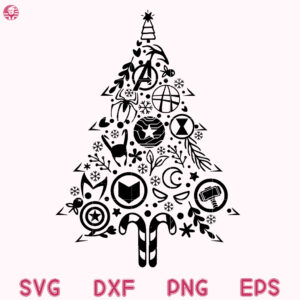 Superhero Logo Christmas Tree Svg, Superhero Christmas Noel, Christmas Tree