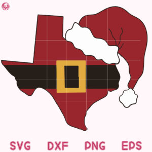 Texas Christmas Santa Svg, Merry Christmas Y'all Texas Svg