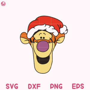 Tigger Santa Hat File Svg, Tigger Hat Christmas, Tigger Santa