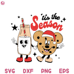 Tis The Season Cookies Svg, Family Vacation Svg, Christmas Cookies And Milk Svg