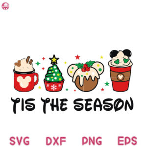 Tis The Season Cream Christmas Svg, Christmas Coffee Cream Svg, Family Vacation Svg