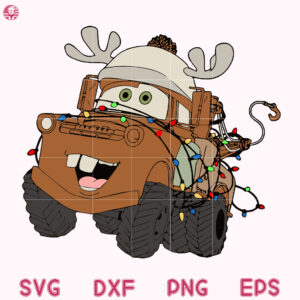 Tow Mater Christmas Svg, Lightning Mcqueen Christmas Svg
