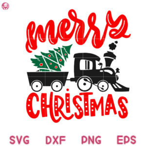 Train Christmas Tree Svg, Christmas Tree Svg, Cute Train Kids Svg