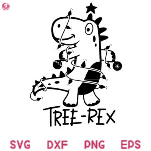 Tree Rex Cute Dinosaur Christmas Svg, Tree Dinosaur Svg, Baby Santa Dinosaur  Svg