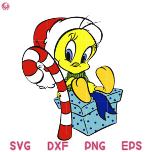 Tweety Christmas Svg, Tweety Bird Hat Christmas Svg, Tweety Bird Svg