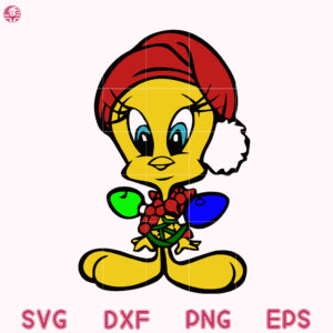Looney Tunes Christmas SVG, Tweety Duck Santa Claus Hat Cute Svg