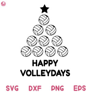 Volleyball Christmas Tree Svg, Volleyball Christmas Svg, Volleyball Christmas Shirt Svg