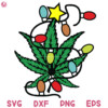 Weed Christmas Lights Svg, Marijuana Leaf With Xmas Lights Clipart Svg