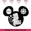 christmas princesses mouse ears svg cricut silhouette