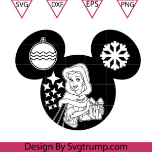 Christmas Princesses Ears Lights Svg, Princesses Mouse SVG, Lights Christmas Svg