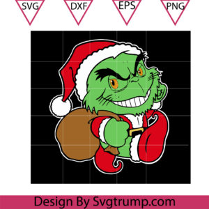 Kids Baby Grinch Bring Gift Bags Svg, Grinch Happy Christmas Svg, Grinch Santa Claus Svg