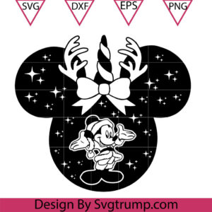 Merry Christmas Mouse PNG Svg, Mickey Minnie Design Svg, Mouse Christmas Svg
