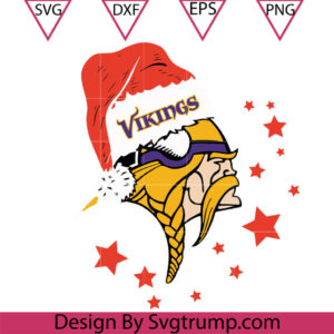 Minnesota Vikings Hat Santa Svg, Football Christmas Svg, Minnesota Vikings Svg
