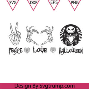 Peace Love Halloween Jack Starbucks Svg, Skellington Peace Love Svg, The Nightmare Before Christmas Svg
