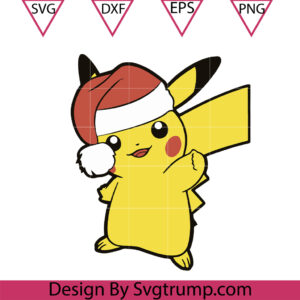 Pikachu Christmas Hat Svg, Pokemon Santa Hat Svg, Pokemon Santa Svg