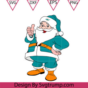 Santa Miami Dolphins Svg, NFL Football Team Svg, Christmas Miami Dolphins Svg