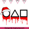 Squid Game Melt Christmas Svg Squid Game Hat Santa Melt Svg