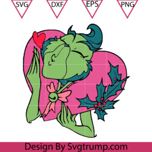 The Grinch In Heart Balloons Svg, Grinch Christmas In Heart Svg, Christmas Svg
