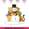 Winter Pooh Snowman Svg, Pooh Christmas Snowman Svg, Winnie Christmas Svg