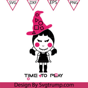 Squid Game Witch Doll SVG – Time To Play Halloween Cut File (SVG, PNG, DXF, EPS)