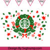 Wreath Christmas Full Wrap Svg Christmas Wreath For Starbucks Svg Christmas Wreath Svg